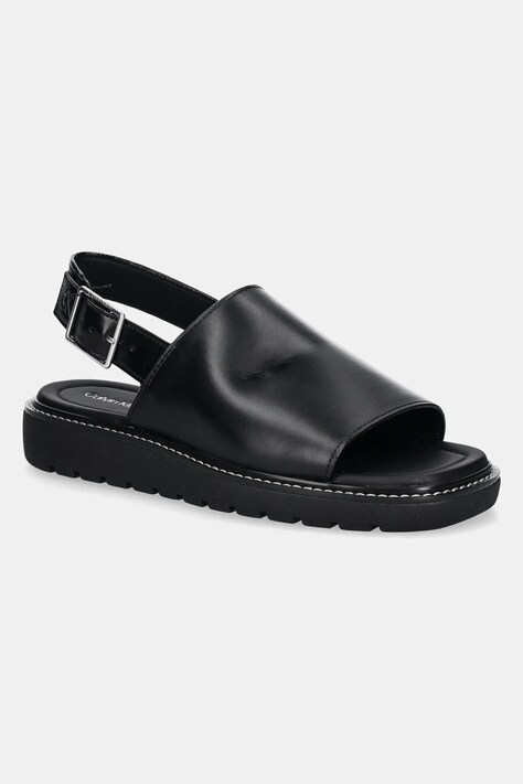Sandály Calvin Klein Jeans SQ MOLDED SANDAL SLING MG LTH dámské, černá barva, YW0YW01711
