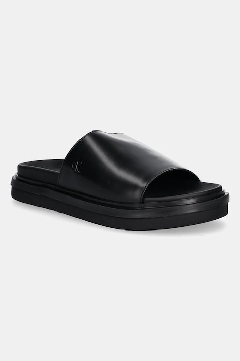 Шльопанці Calvin Klein Jeans FLAT MOLDED SANDAL SLIDE жіночі колір чорний YW0YW01710