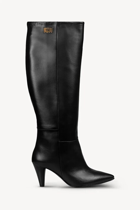 Bizuu ghete de piele ERIE femei, culoarea negru, cu toc cui, ERIE