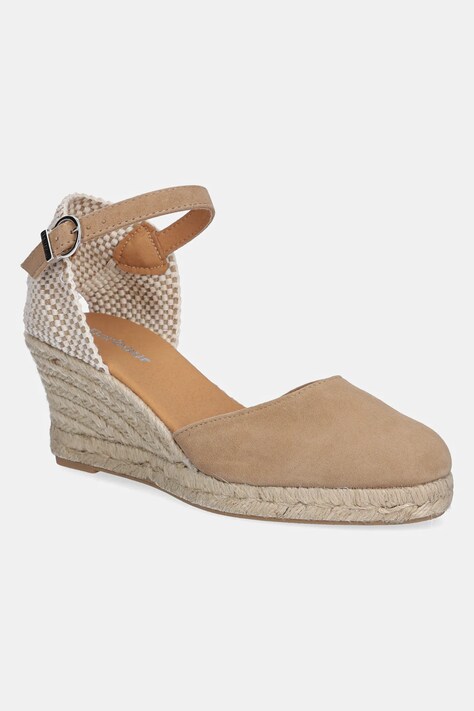 Barbour espadrile Elder culoarea bej, toc pana, LFO0765TA31