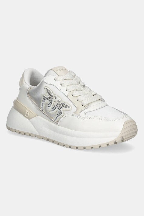 Pinko sneakers Gem femei, culoarea alb, SS0055 P073 DY7