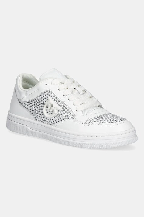 Pinko sneakers din piele Mandy femei, culoarea alb, SS0081 P082 Z1B