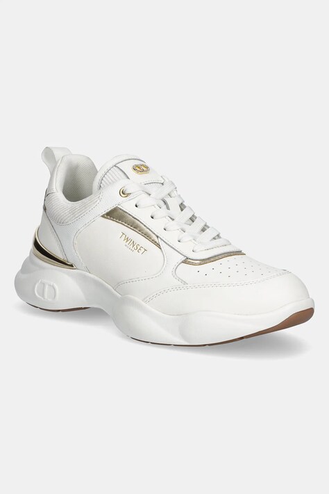 Twinset sneakers femei, culoarea alb, 251TCP054
