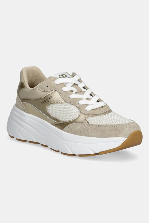 Twinset sneakers femei, culoarea auriu, 251TCP02E