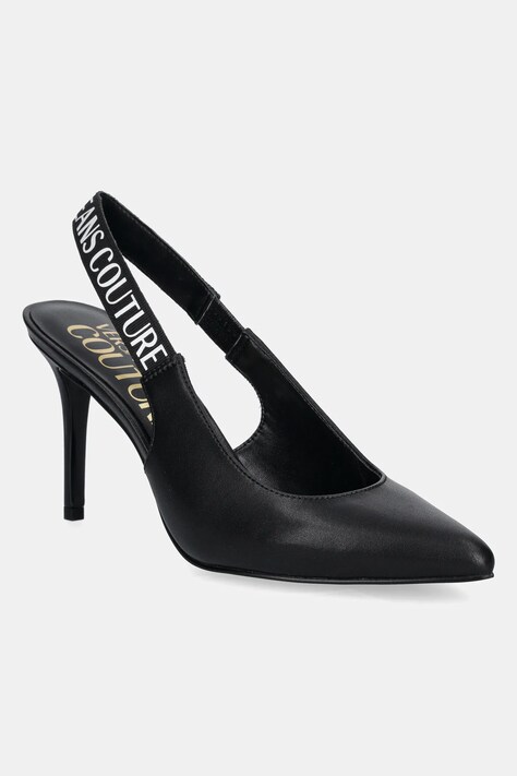 Kožené lodičky Versace Jeans Couture černá barva, 78VA3S52 ZPS62 899