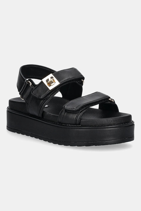 Kožené sandály Steve Madden Bigmona dámské, černá barva, na platformě, SM11003458