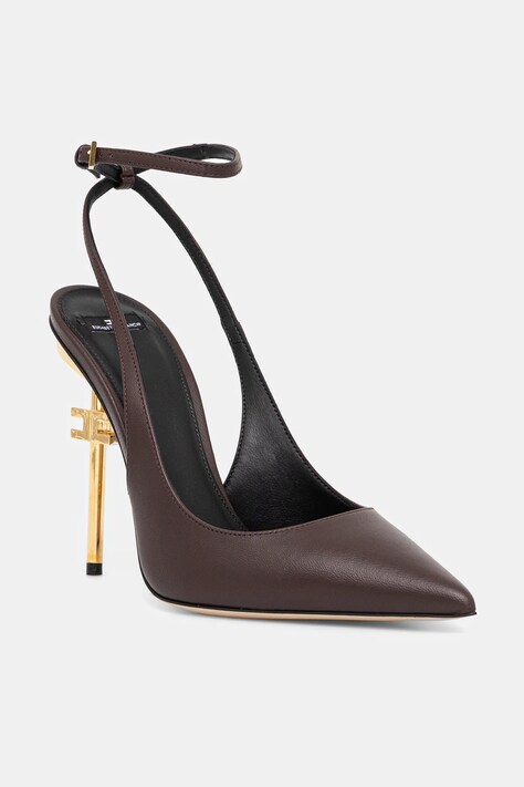Elisabetta Franchi stilettos de piele culoarea maro, SA26B51E2