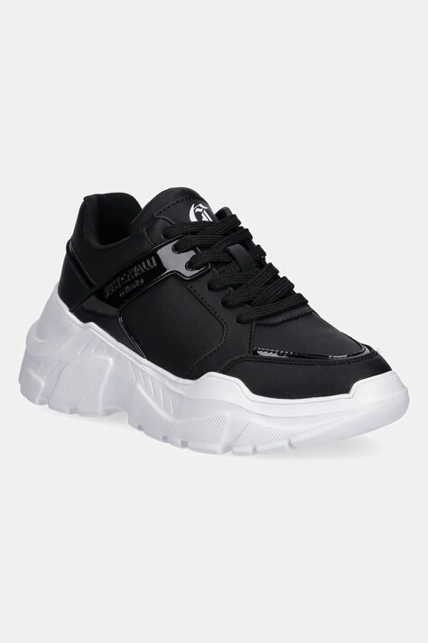 Just Cavalli sneakers din piele femei, culoarea negru, 78RA3SL9ZPA71899