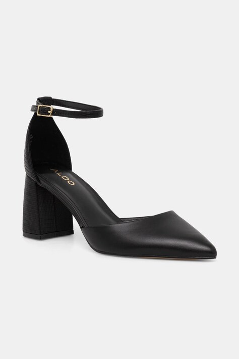 Aldo pantofi de piele JAN culoarea negru, cu toc drept, 13650122