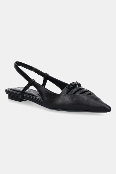 Kožené baleríny Dkny Mikado černá barva, s odkrytou patou, K1524221