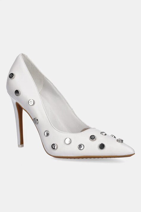 Dkny stilettos de piele Mickel Studs culoarea alb, K1548733