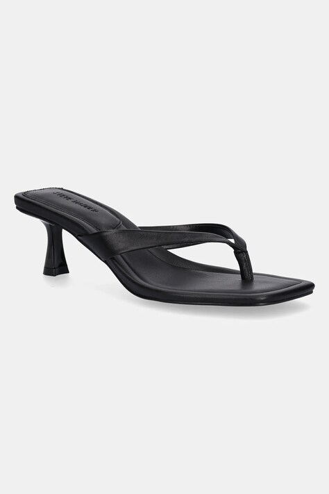 Kožené žabky Steve Madden Heyley dámské, černá barva, na podpatku, SM11003831