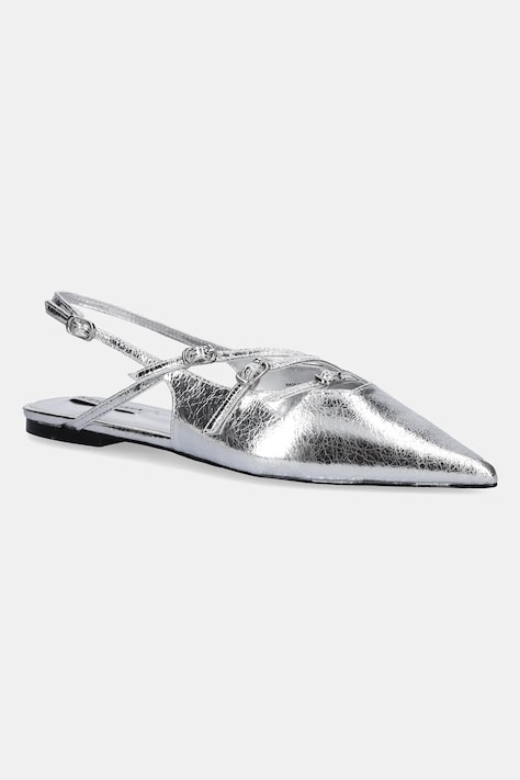 Steve Madden baleriny Cianna kolor srebrny z odkrytą piętą SM11003709