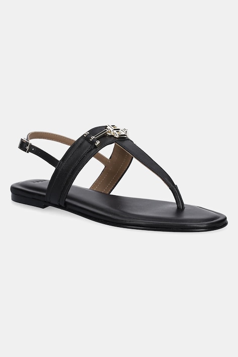 BOSS sandale de piele Emberlyn femei, culoarea negru, 50542316