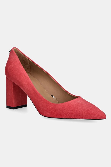BOSS tocuri din piele intoarsa Janet culoarea roz, cu toc drept, 50542386