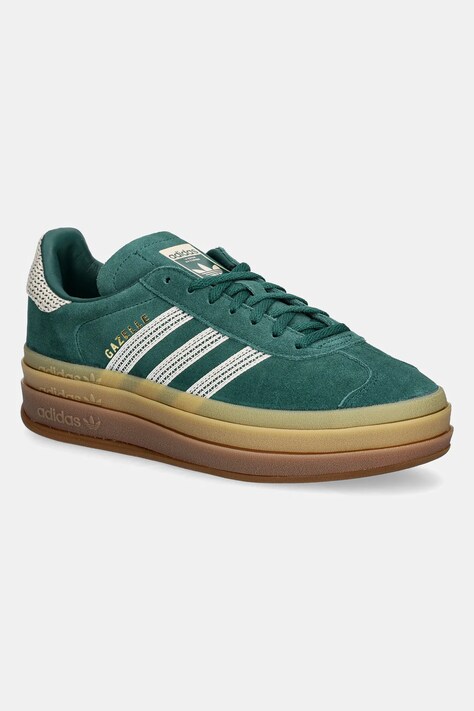 adidas Originals sneakers din piele intoarsă Gazelle Bold W culoarea verde, JS3358