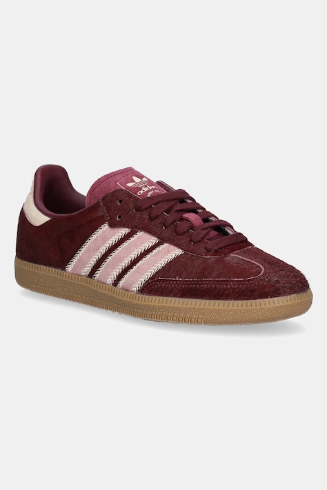 Kožené tenisky adidas Originals Samba OG W bordová farba, JP5330