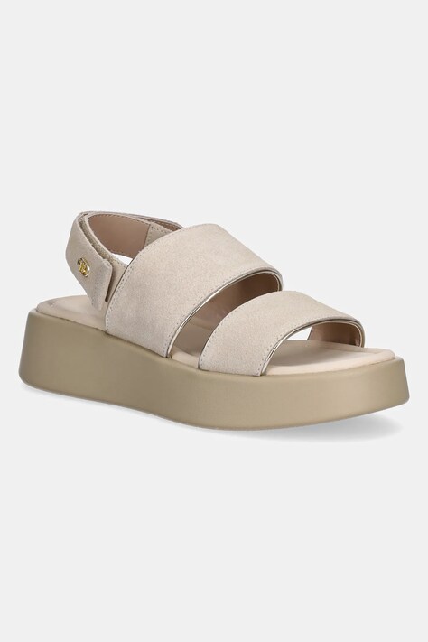 Замшеві сандалі Liu Jo AMBER 01 жіночі колір бежевий на платформі SA5187PX002S1820