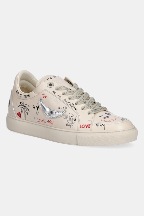 ZADIG&VOLTAIRE sneakers din piele Fly On Love femei, culoarea bej, SWSN01568