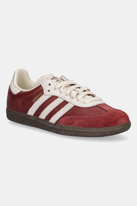 Кожаные кроссовки adidas Originals Samba OG J цвет бордовый JH7863