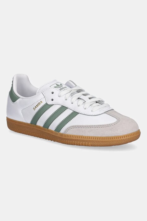 adidas Originals sneakers din piele SAMBA OG culoarea verde, JP5479