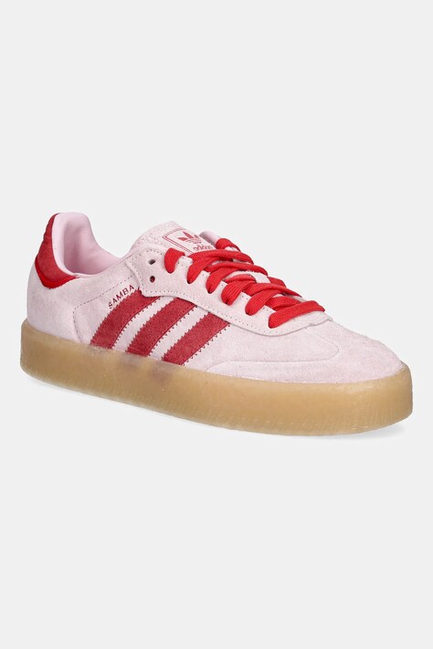 Semišové tenisky adidas Originals Sambae dámské, růžová barva, JS4500