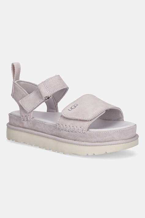 Semišové sandály UGG Goldenstar dámské, růžová barva, na platformě, 1136783-BYF
