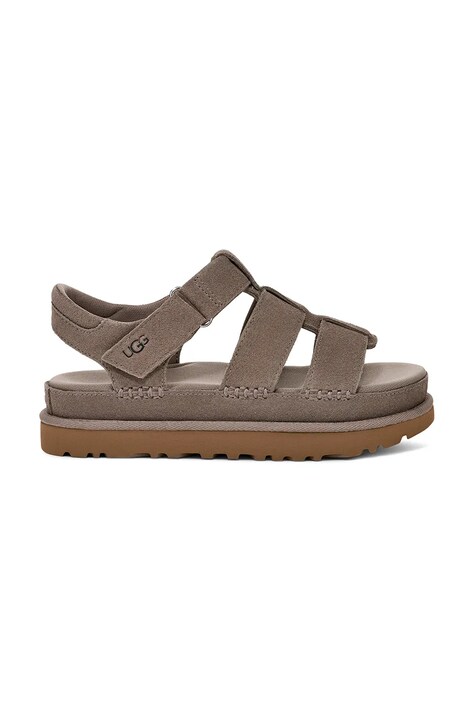 UGG sandale Goldenstar Strap femei, culoarea maro, cu platforma, 1137890-SKP