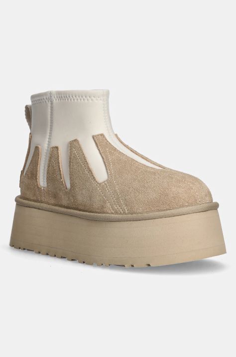 Čizme za snijeg UGG Classic Mini Dipper Sunwave boja: bež, 1167591-MDSD