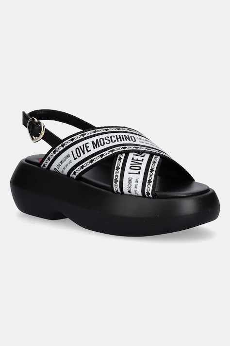 Sandále Love Moschino čierna farba, na platforme, JA16207I0MIX200A