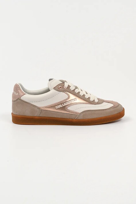 Karl Lagerfeld sneakers din piele KANDIDATE femei, culoarea bej, KL63855