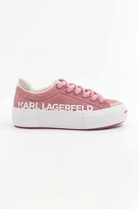 Велурени маратонки Karl Lagerfeld SKATE в розово KL60722