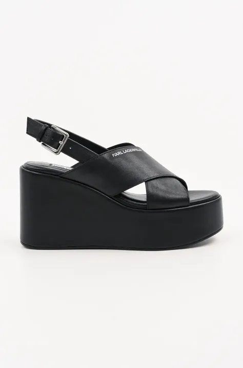 Karl Lagerfeld sandały skórzane WENDY kolor czarny KL33325