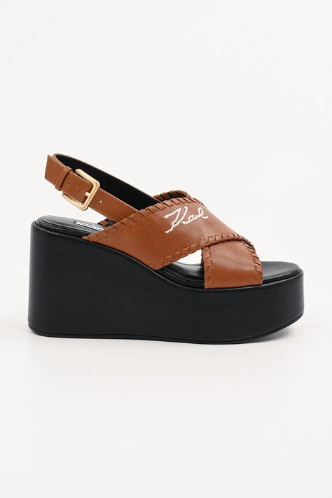 Karl Lagerfeld pantofi cu toc WENDY culoarea portocaliu, KL33372