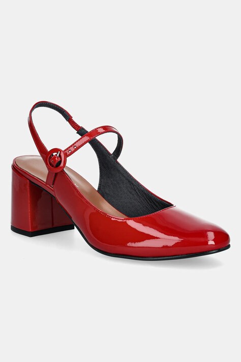 Jonak pantofi de piele DOLLAR culoarea rosu, cu toc drept, cu toc deschis, 3400184
