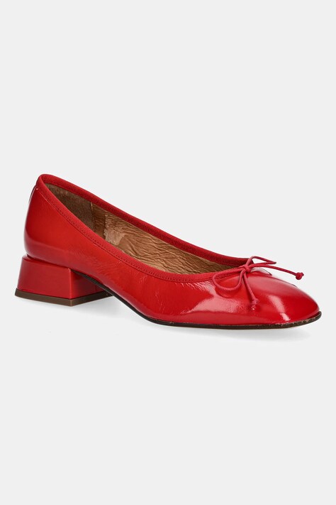 Jonak pantofi de piele DYBIL culoarea rosu, pe toc jos, 3500074