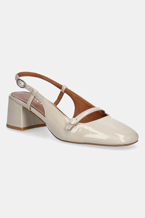 Jonak pantofi de piele DARIO culoarea bej, cu toc drept, cu toc deschis, 3600161