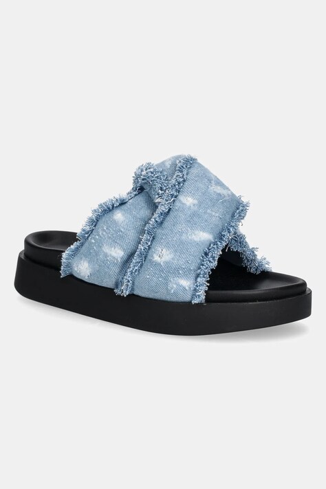 Pantofle Inuikii Soft Crossed Jeans dámské, modrá barva, na platformě, 1004.003.0151.407 / 70104-142