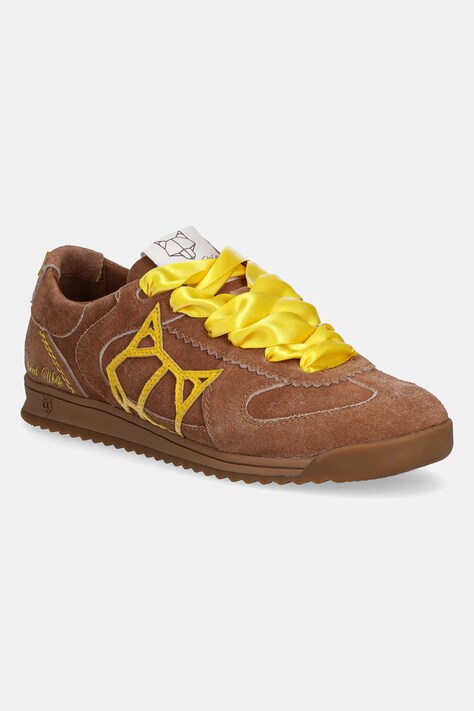Naked Wolfe sneakers din piele intoarsă Exposure femei, culoarea bej, Exposure Suede Off White
