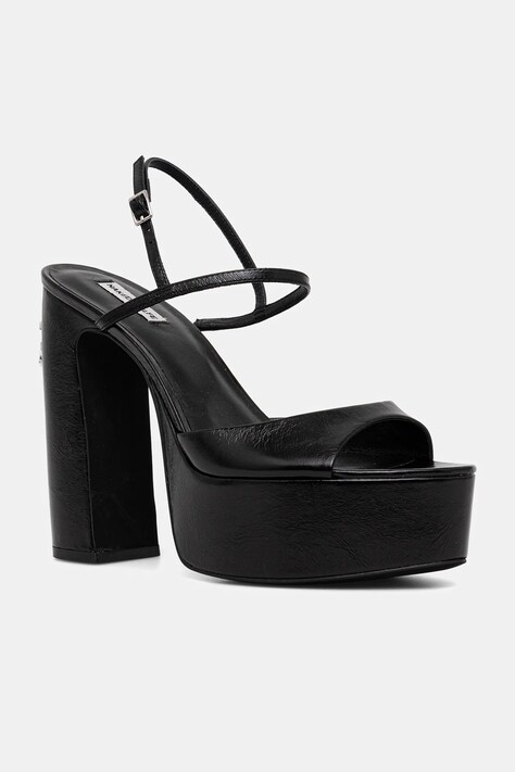 Naked Wolfe sandale de piele Fire culoarea negru, Fire Black Leather