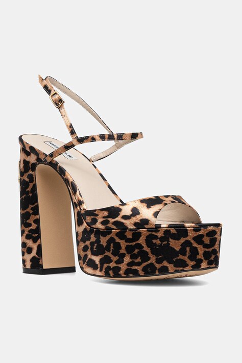 Naked Wolfe sandale Fire culoarea maro, Fire Satin Leopard