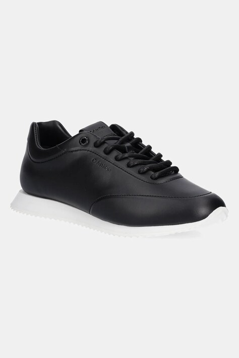 Kožené sneakers boty Calvin Klein RUNNER LACE UP - LTH černá barva, HW0HW02396