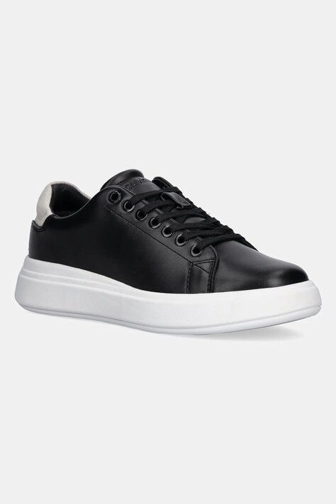 Kožené sneakers boty Calvin Klein CUPSOLE LACE UP - SUEDE BT černá barva, HW0HW02404
