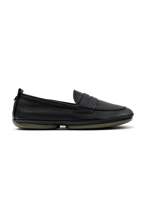 Camper mocasini de piele Right Nina femei, culoarea gri, cu toc plat, K201421-014