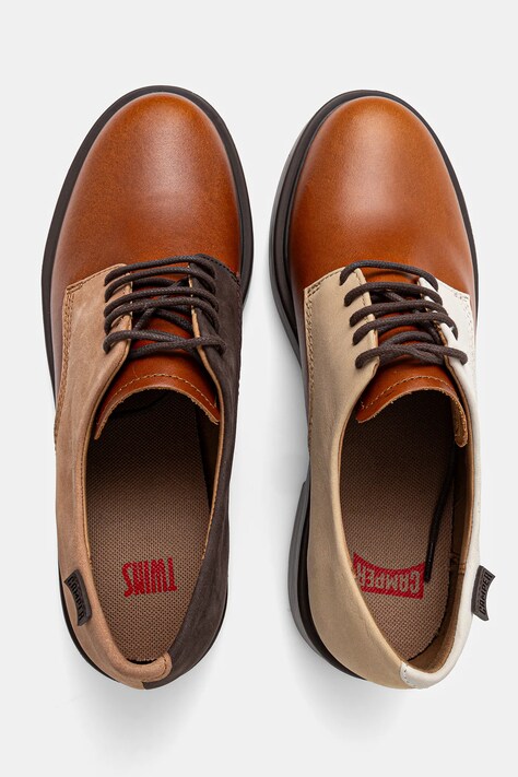 Camper bőr félcipő TWS barna, női, lapos talpú, K201684-019