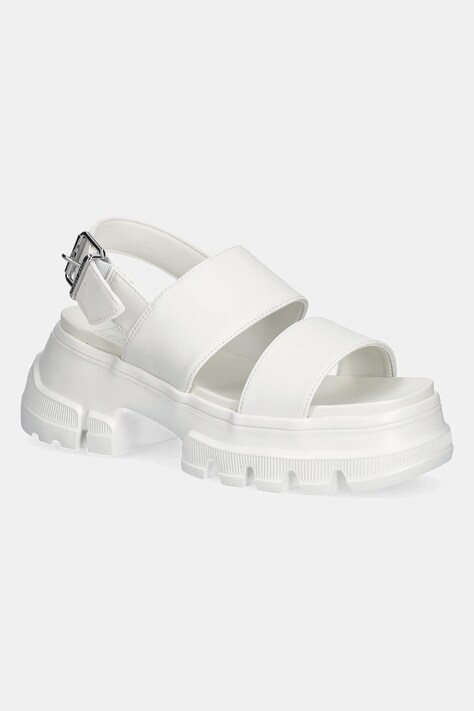 Tommy Jeans sandale CHUNKY CITY SANDAL femei, culoarea alb, cu platforma, EN0EN02750