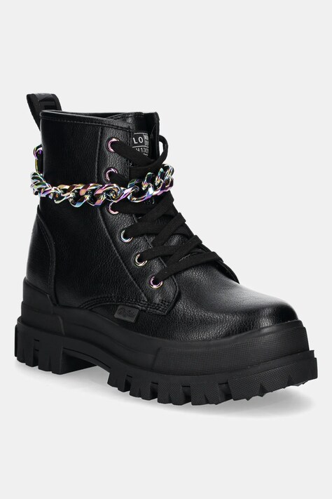 Farmářky Buffalo Aspha Rld Chain 3.0 dámské, černá barva, na plochém podpatku, 1622557-BLK