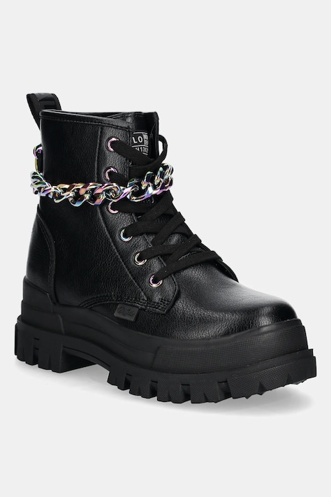 Buffalo workery Aspha Rld Chain 3.0 damskie kolor czarny na płaskim obcasie 1622557-BLK