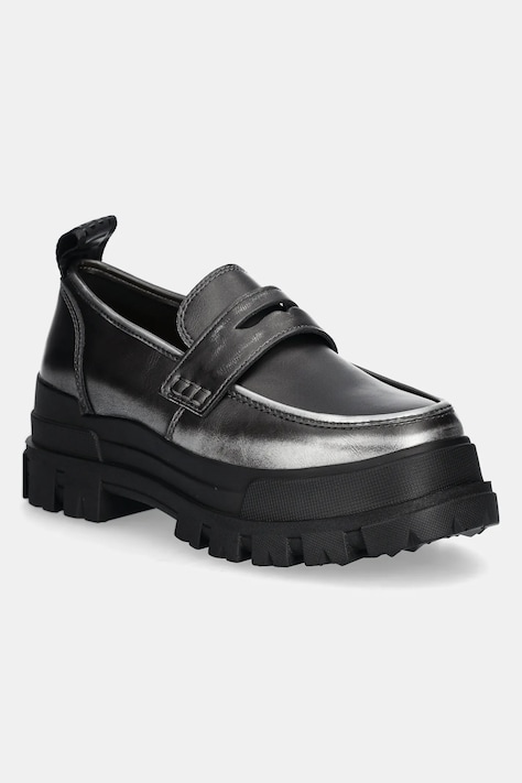 Mokasíny Buffalo Aspha Loafer Vntg dámske, šedá farba, na platforme, 1624083-PEW
