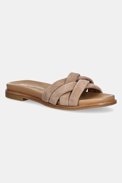 Emu Australia papuci din piele Ikara femei, culoarea bej, W13054 Camel